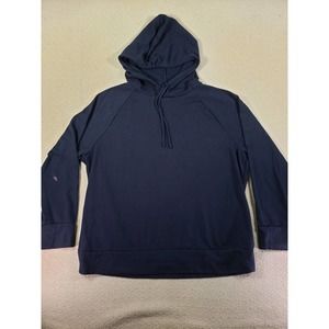 Eddier Bauer Hoodie Womens XL Blue Casual Long Raglan Sleeve Drawstring Pullover